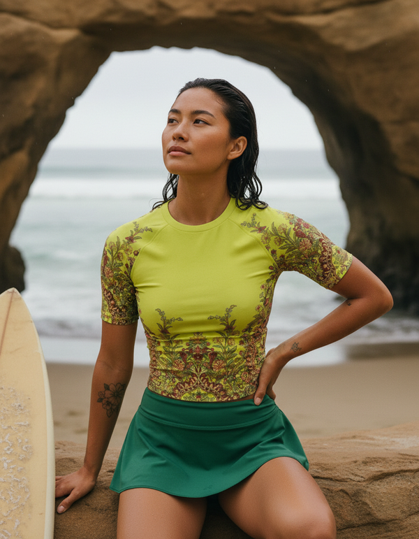 Women's Neon Yellow Jasmine Rash Guard