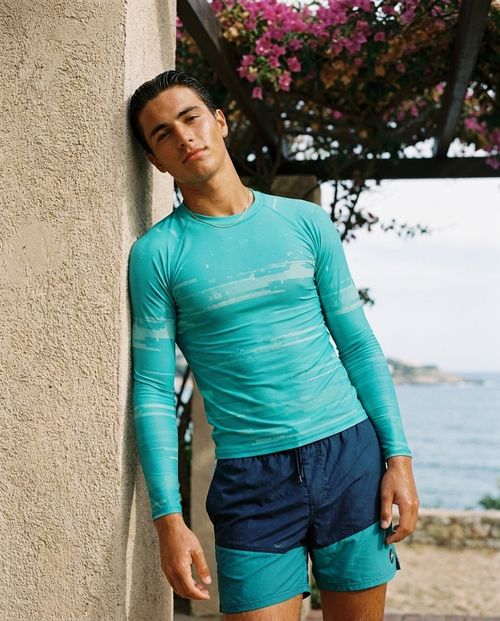 Turquoise Mosaic Rash Guard