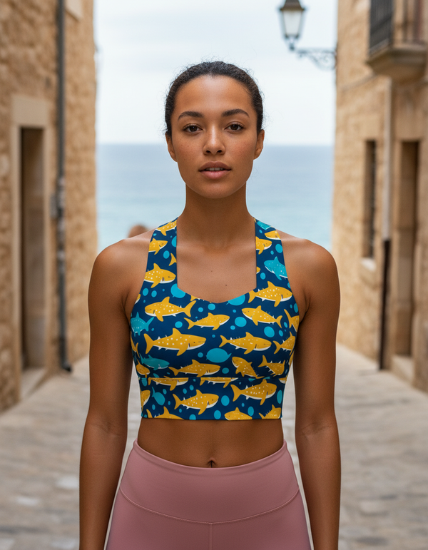 Whale Shark longline sports bras