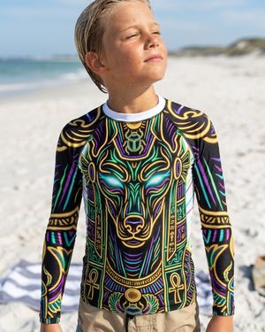 Boys Neon Anubis (White) boys rashguards