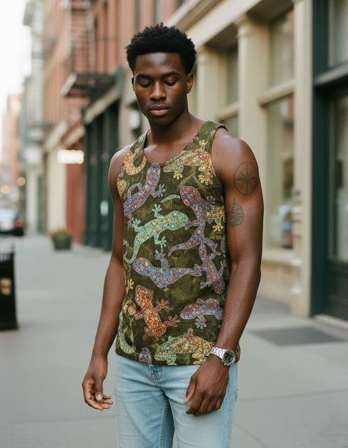 Men's Lime Verdant men's tank tops