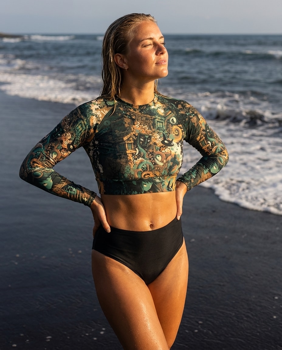 Crop Top in Sycamore Bakeneko