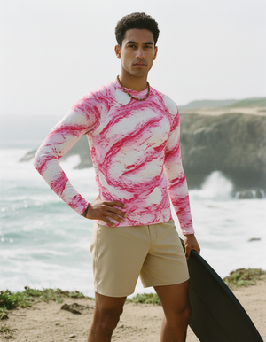 Men's Hot Pink Eclipse men's short-sleeve rashguards