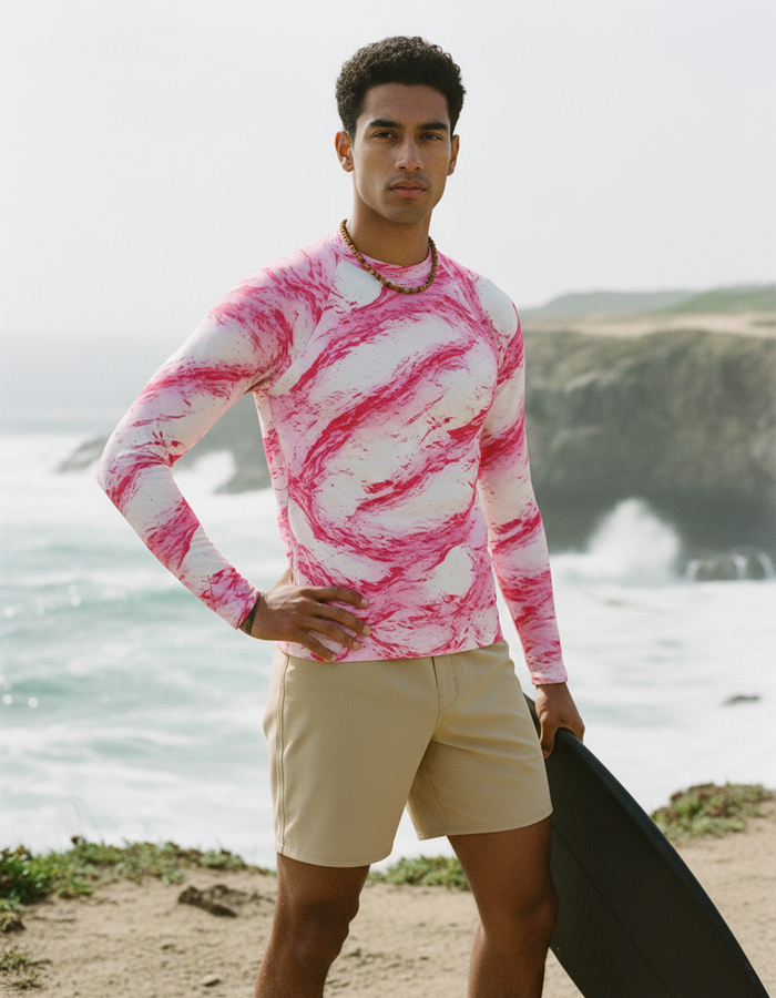 Rashguard — Men's Hot Pink Eclipse
