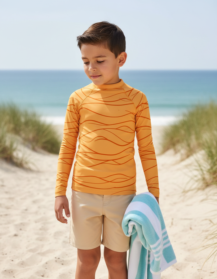 Rashguard — Kids Citrus Orange Aqua