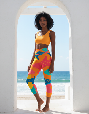 Azure Capri Yoga Leggings Capri Yoga Leggings — Dripper
