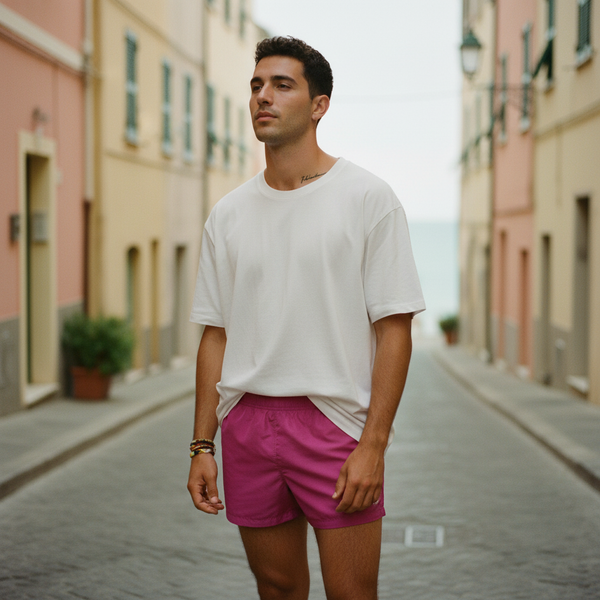 Men's Swim Trunks in Magenta