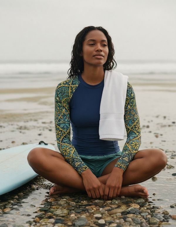 Women's Moroccan Tile Rash Guard