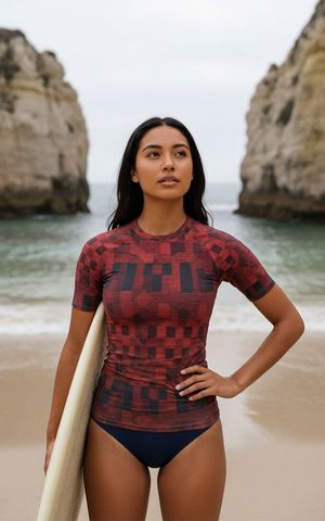 Fiery Red Masai Rash Guard Men's Rashguard — Lolekai