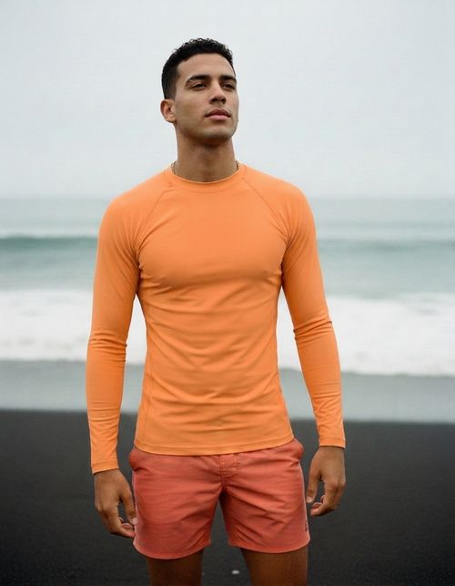 Papaya Rash Guard Men's Rashguard — Lolekai