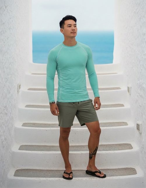 Tiffany Mint Rash Guard Men's Rashguard — Lolekai