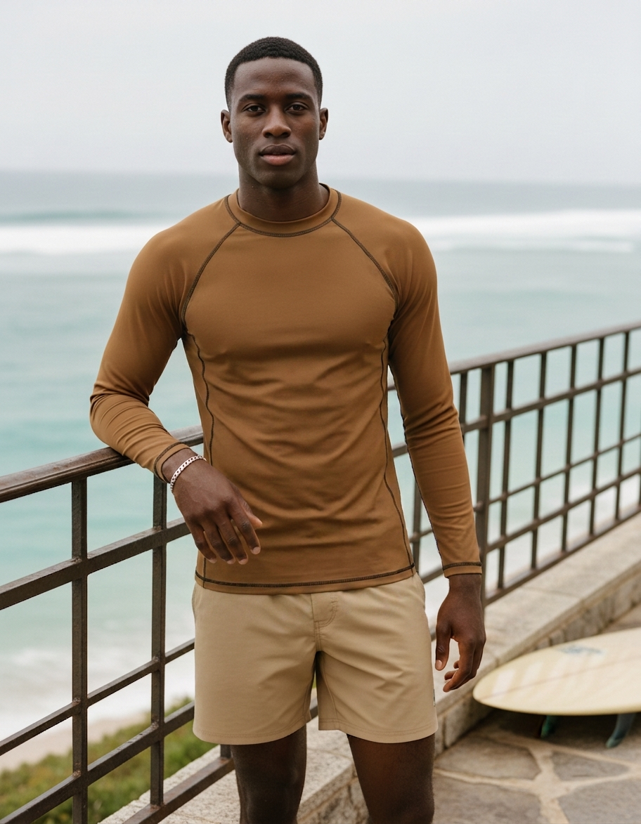 Men's rash guard in Adobe