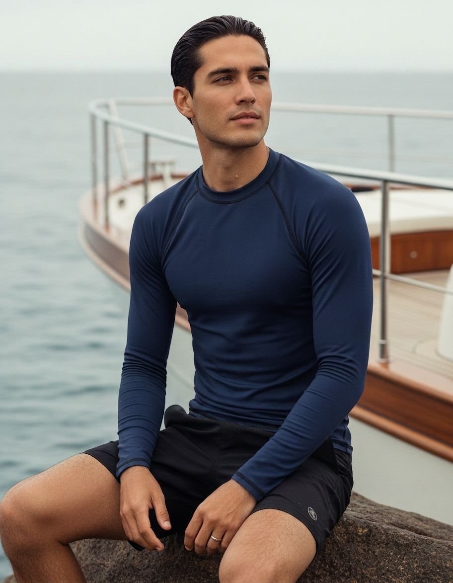 Oxford Blue Rash Guard Men's Rashguard — Lolekai