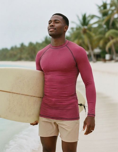 Raspberry Rash Guard Men's Rashguard — Lolekai