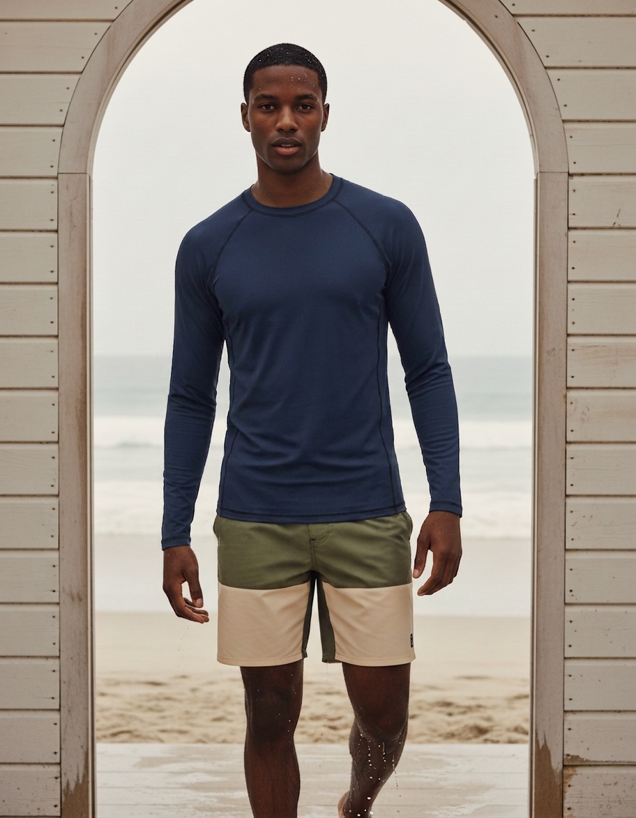 Rash guard in Dark Denim