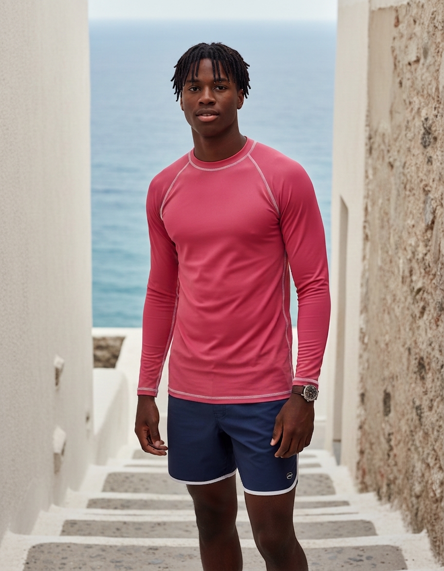 Rash guard in Hibiscus