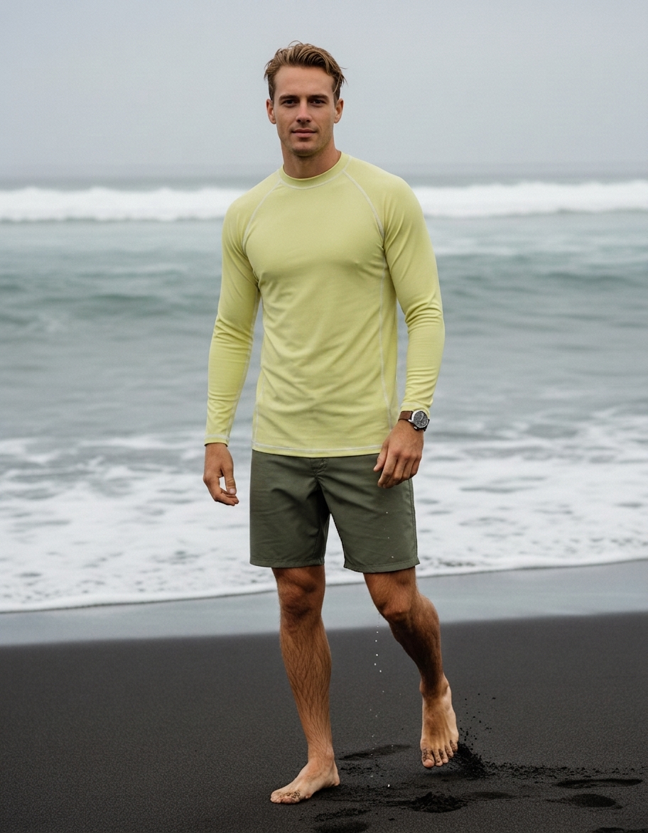 Rash guard in Baby Yellow