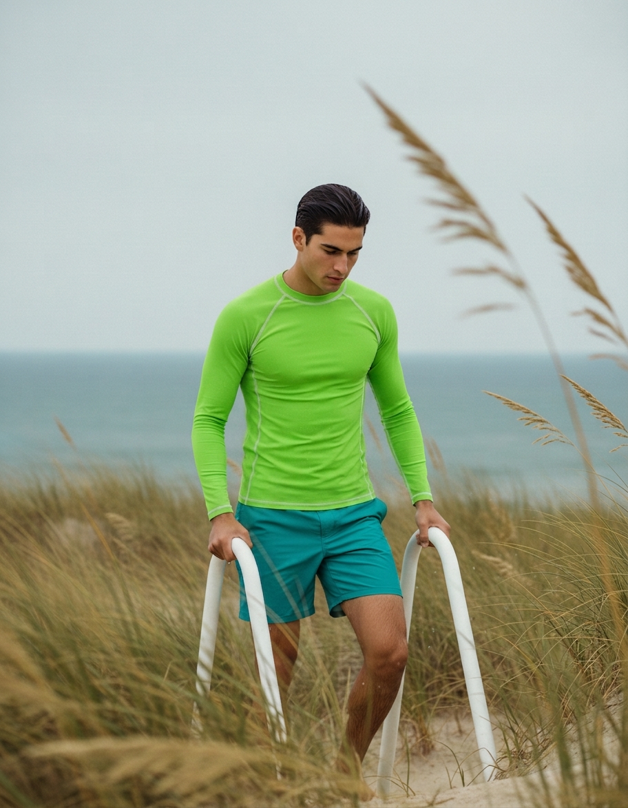 Rash guard in Neon Green