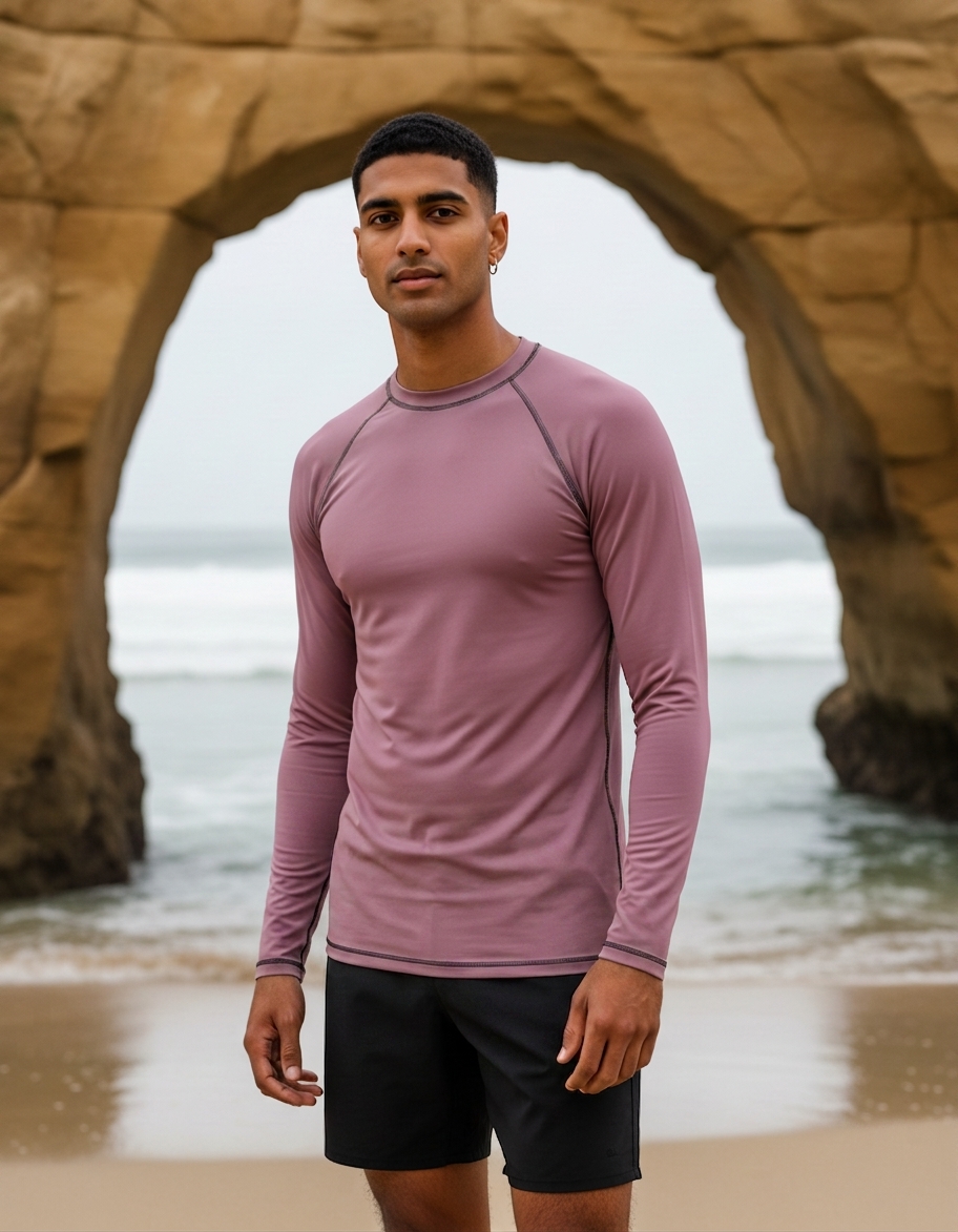 Rash guard in Mauve