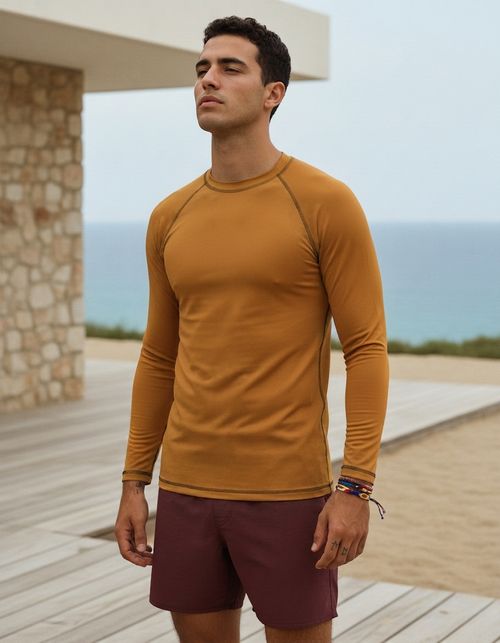 Ochre Rash Guard Men's Rashguard — Lolekai