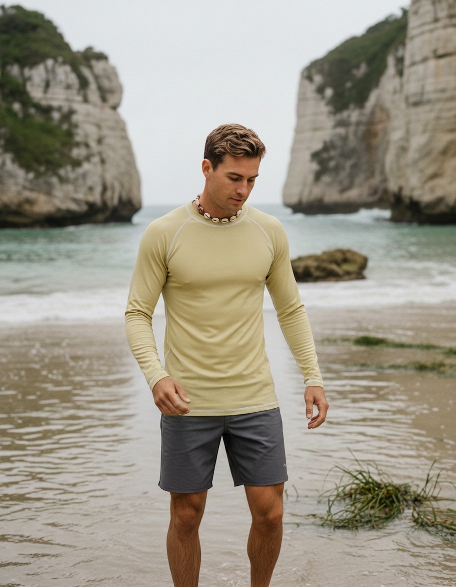 Rash guard in Flax