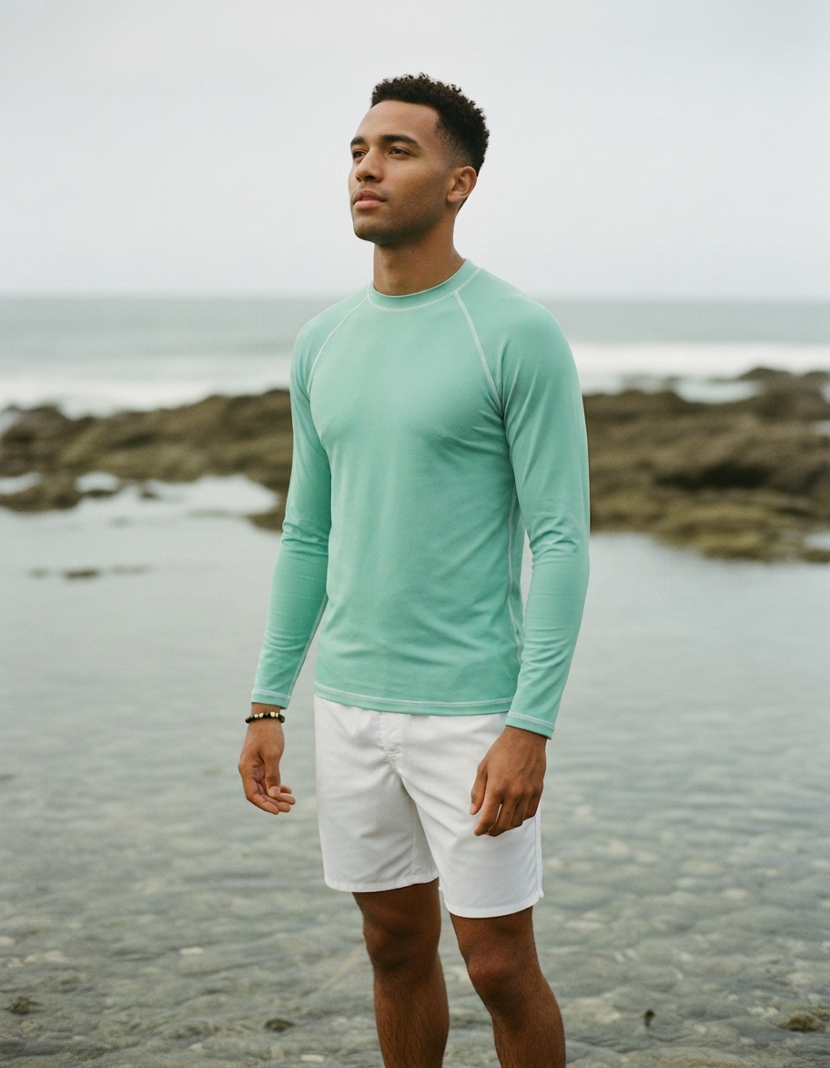Rash guard in Seafoam