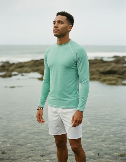 Seafoam Rash Guard Men's Rashguard — Lolekai