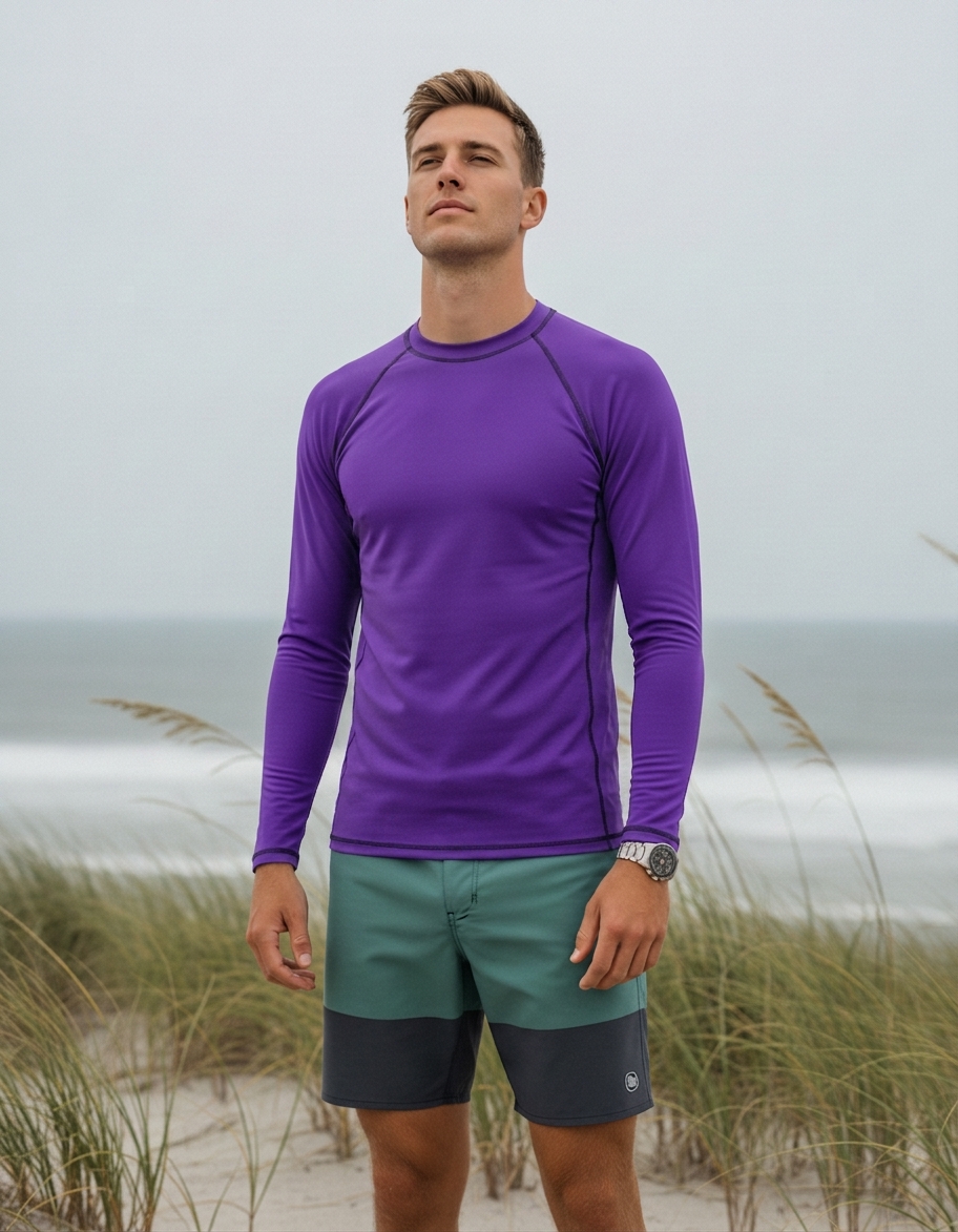 Rash guard in Electric Violet