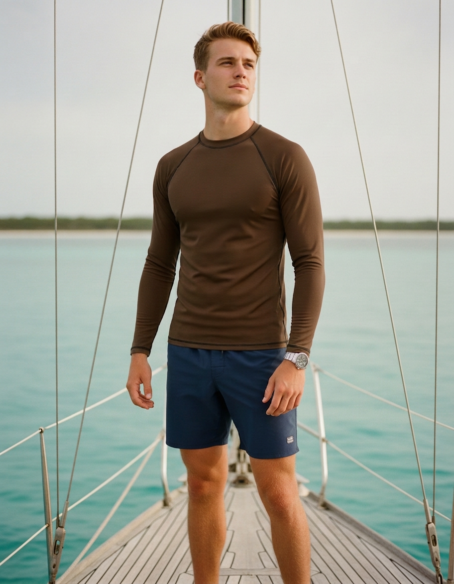 Rash guard in Chocolate