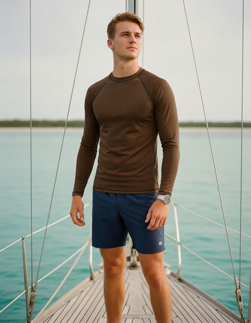 Chocolate Rash Guard Men's Rashguard — Lolekai
