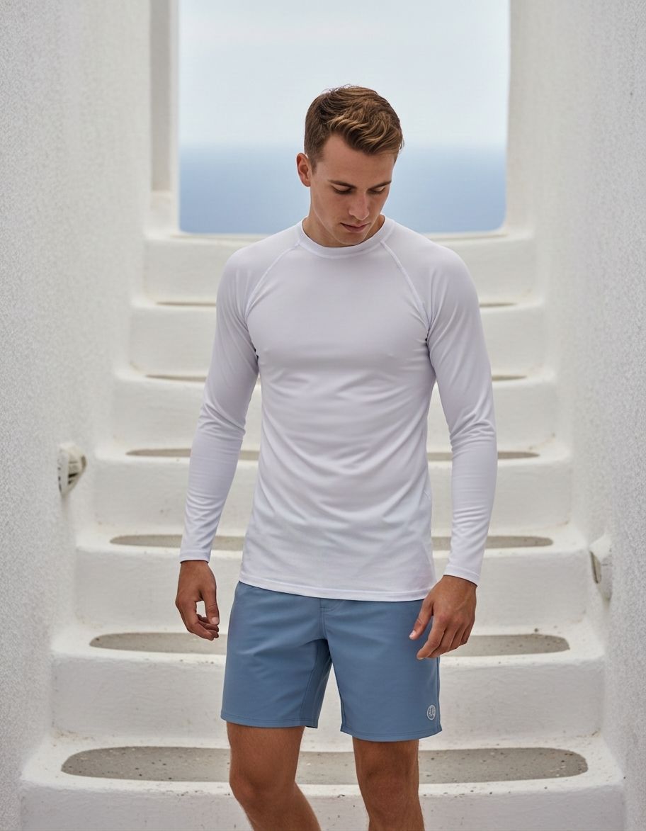 White Onyx Rash Guard Men's Rashguard — Lolekai