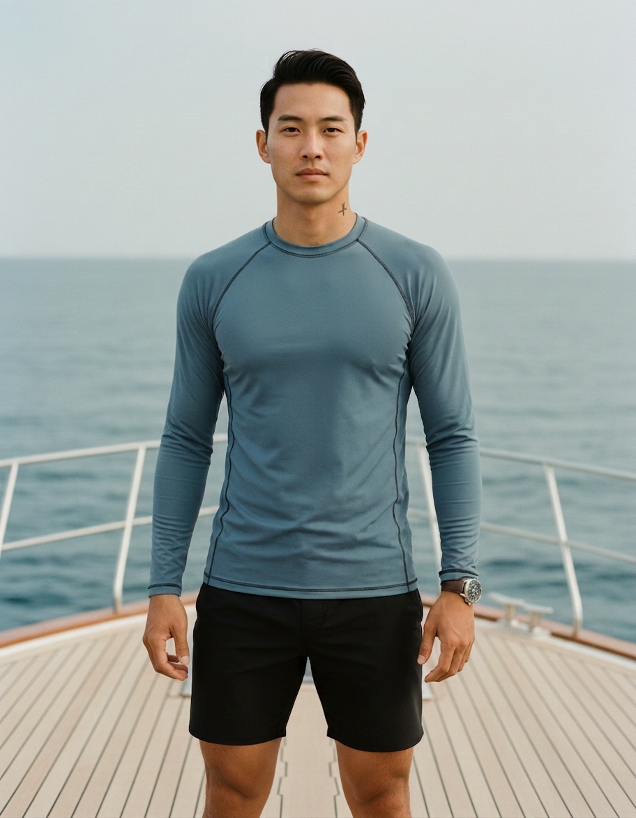 Men's rash guard in Slate