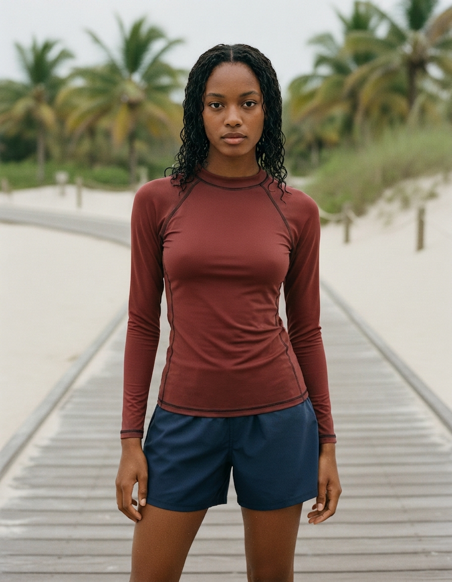 Women's rash guard in Marsala
