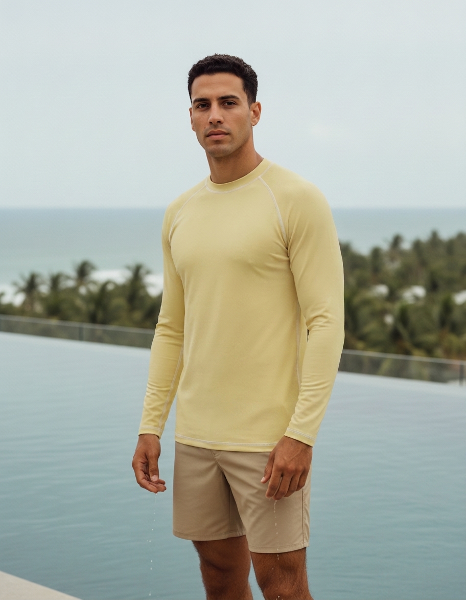 Men's rash guard in Butter