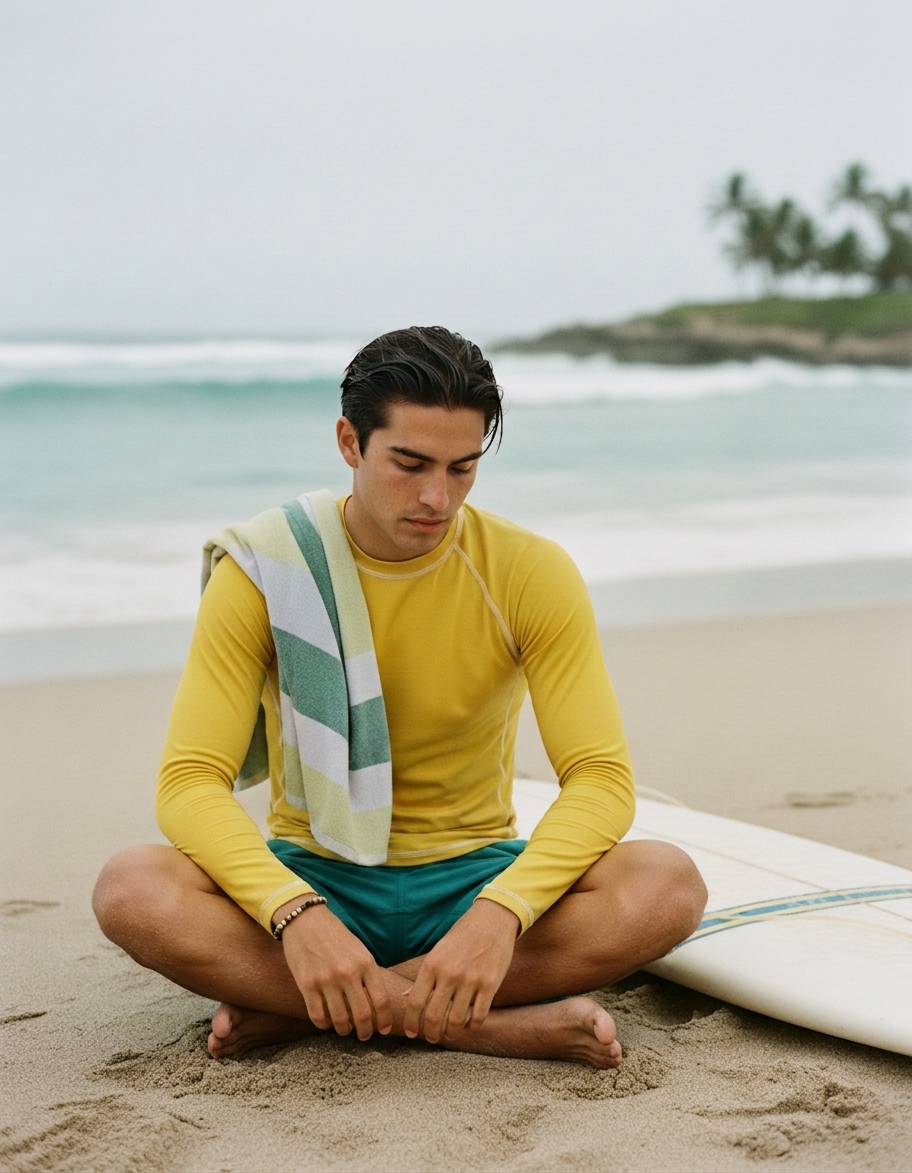 Men's rash guard in Yellow