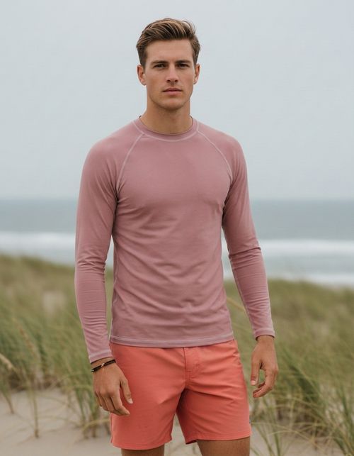 Dusty Rose Rash Guard Men's Rashguard — Lolekai