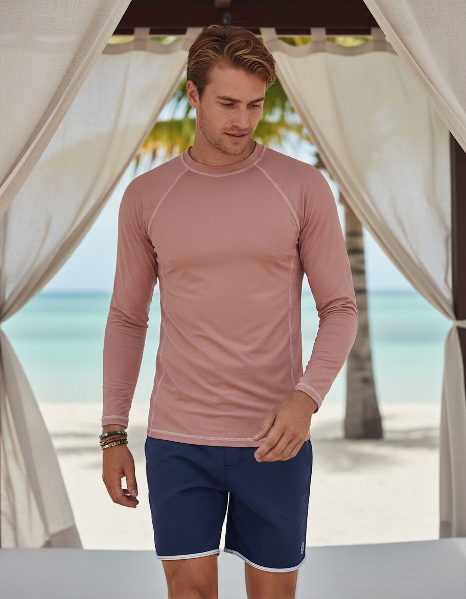 Rash guard in Rose Gold