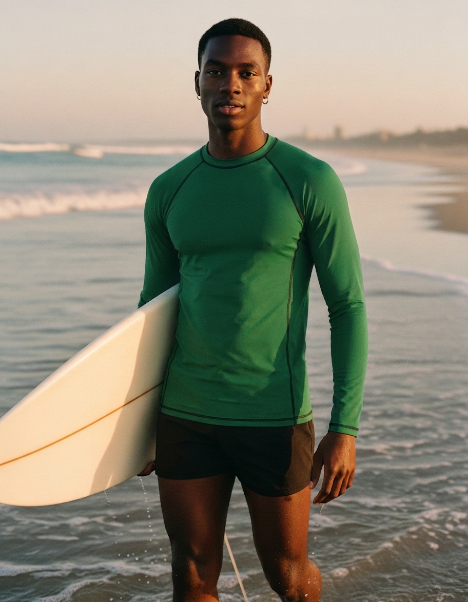 Rash guard in Runway Emerald