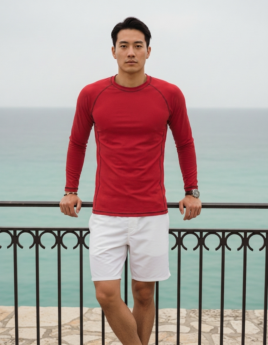 Rash guard in Valentino Red
