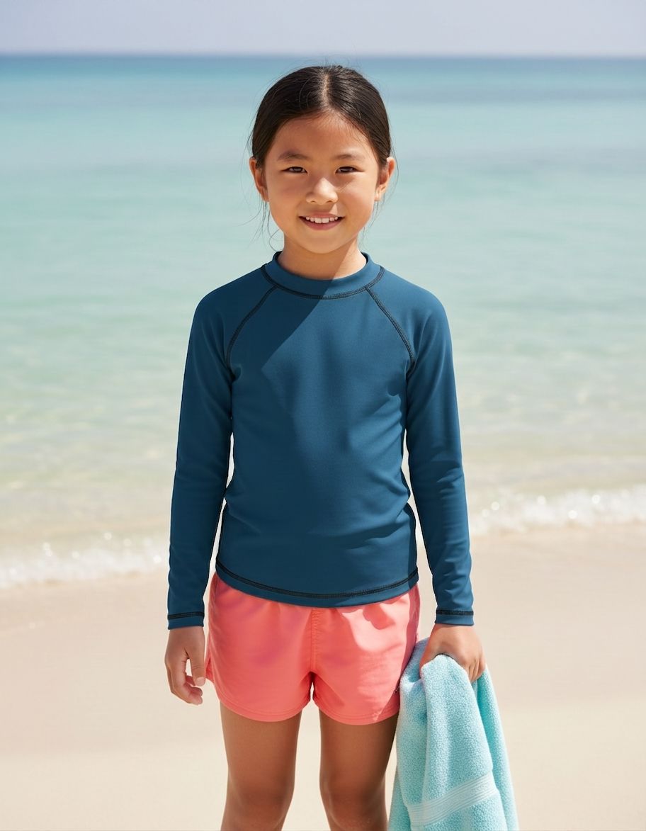 Kids Atlantic Blue Rash Guard Kids Rash Guard — Lolekai