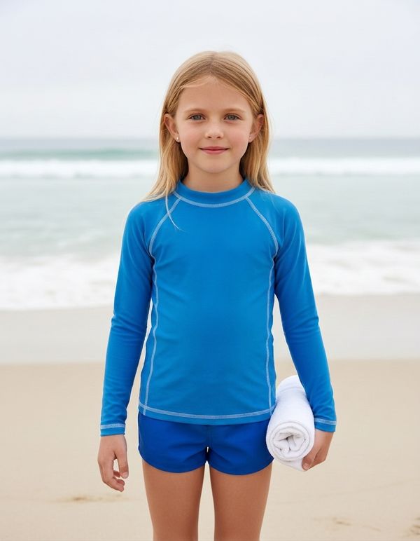 Girls Blue Rash Guard