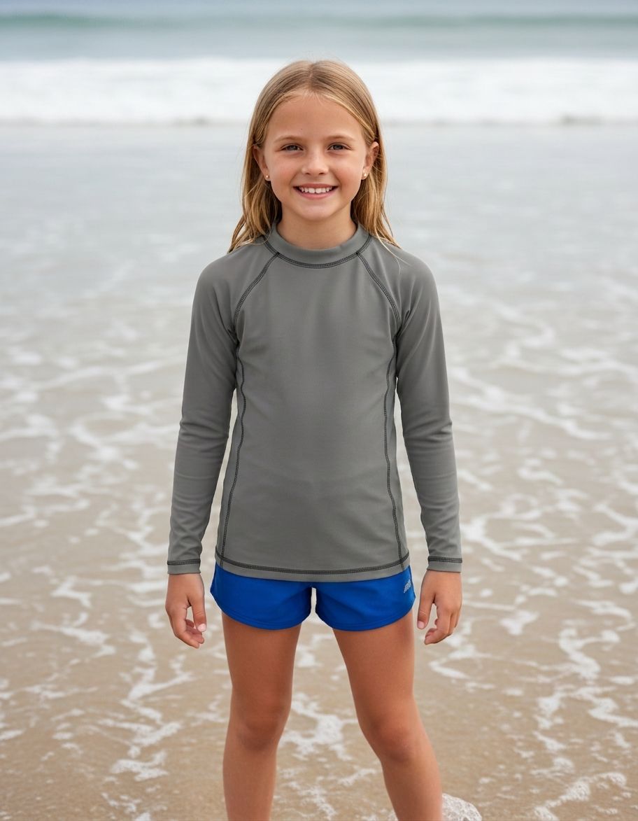 Kids Gray Rash Guard Kids Rash Guard — Lolekai
