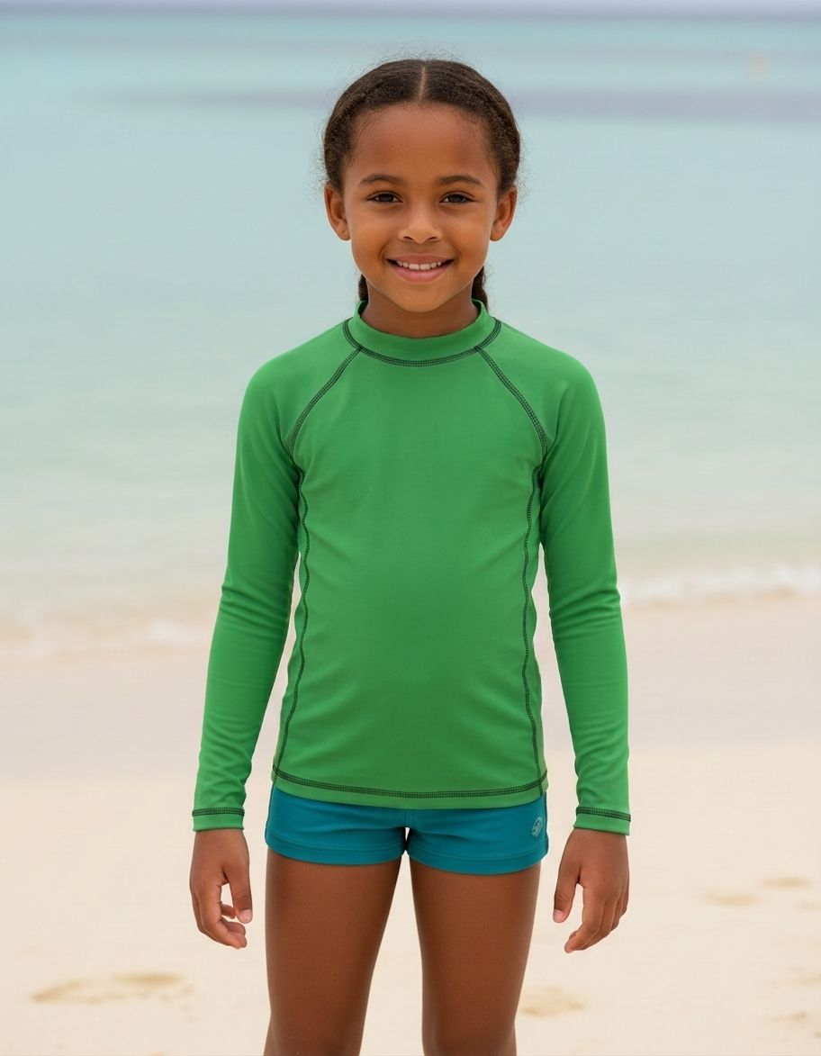Kids Green Rash Guard Kids Rash Guard — Lolekai