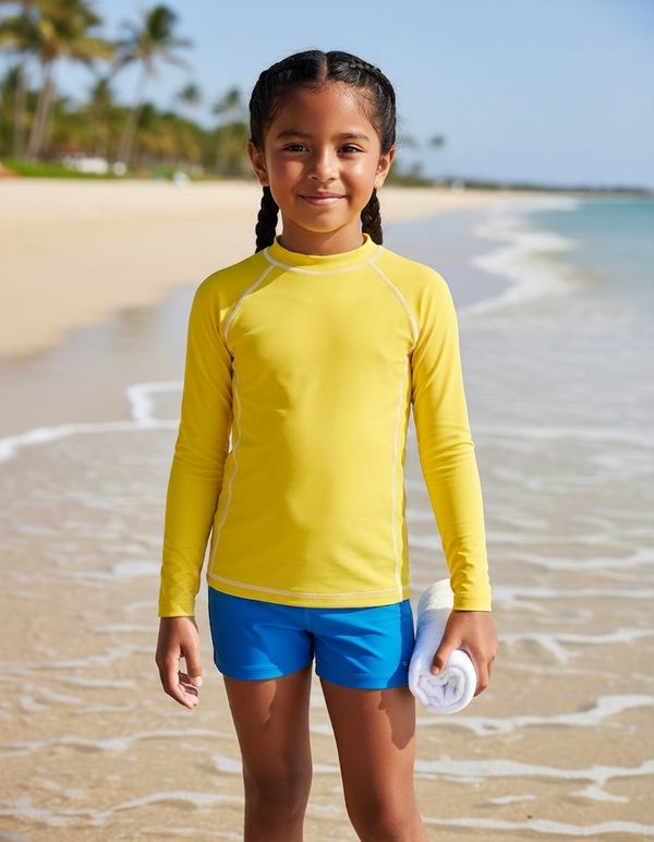Girls Yellow Rash Guard