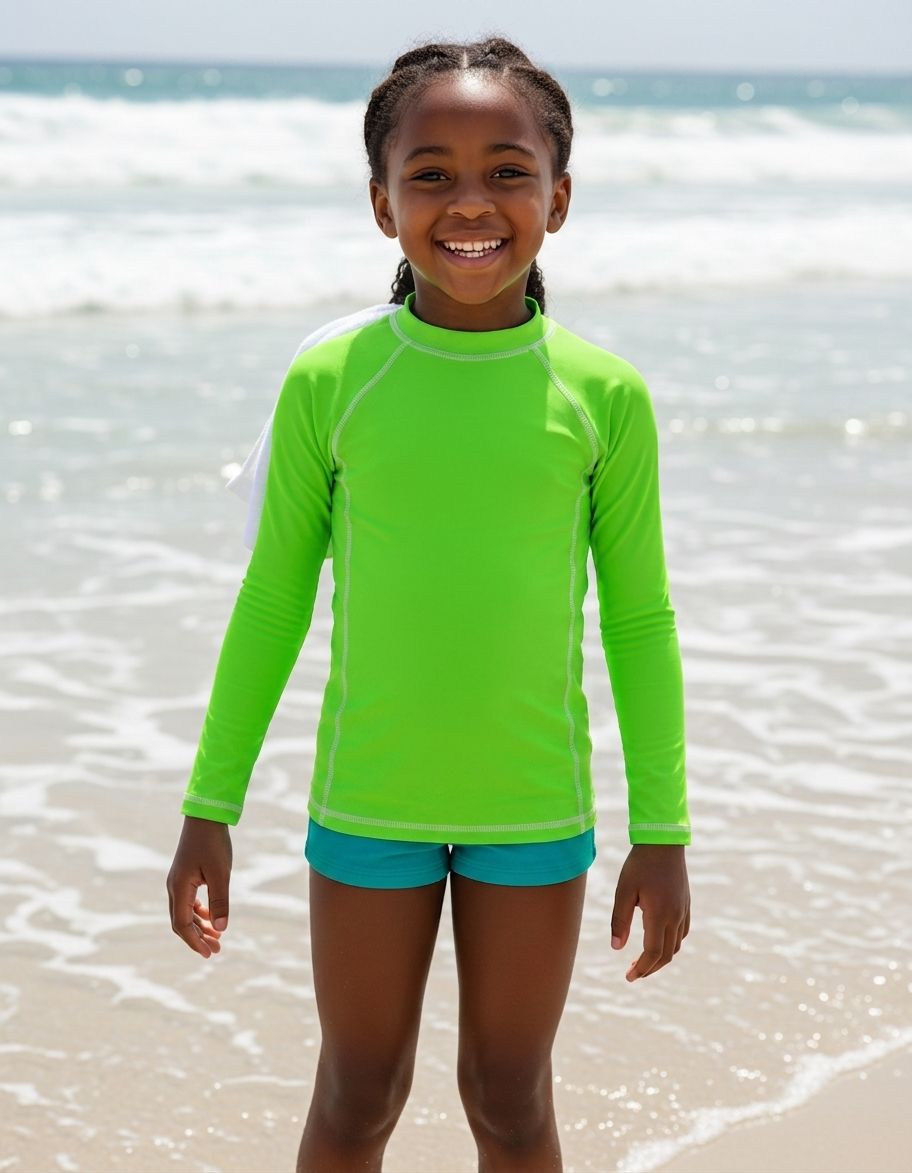 Kids Neon Green Rash Guard Kids Rash Guard — Lolekai