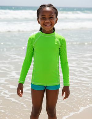 Kids Neon Green Rash Guard Kids Rash Guard — Lolekai