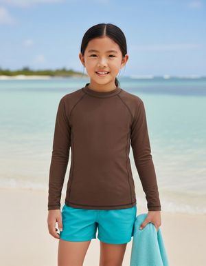 Kids Brown Rash Guard Kids Rash Guard — Lolekai