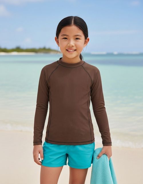 Brown kids rashguards — Lolekai