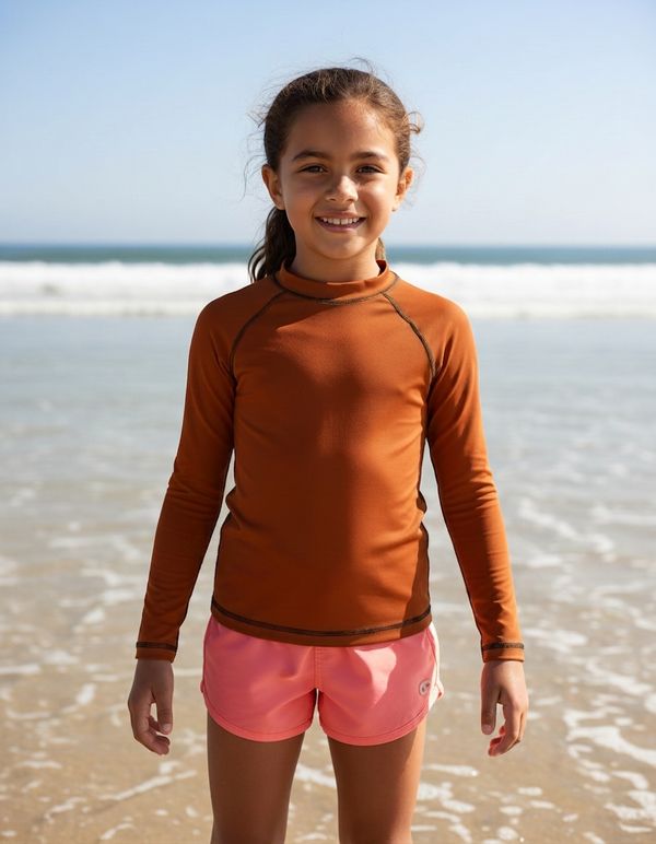 Girls Rust Rash Guard