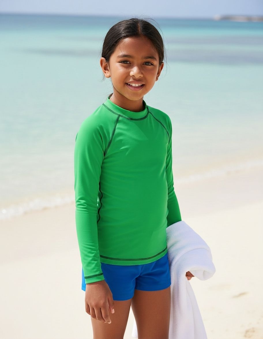 Kids Kelly Green Rash Guard Kids Rash Guard — Lolekai